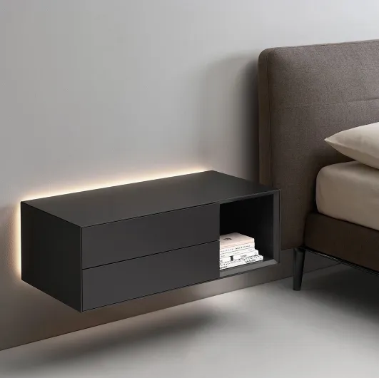 Floating bedside table Domino Mono by Sangiacomo.