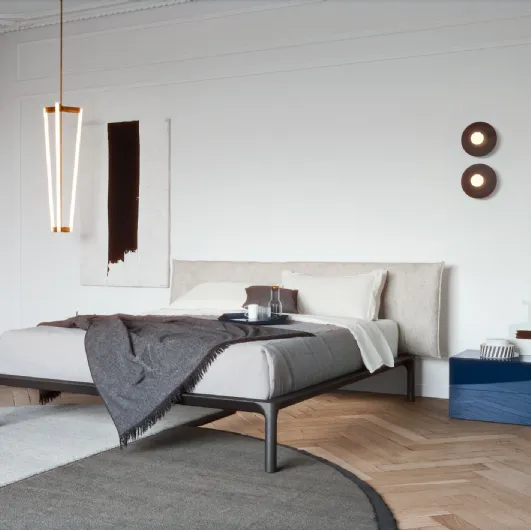 Bedside table in glossy lacquered Easy System by Novamobili