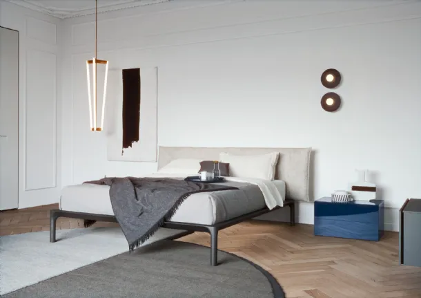 Bedside table in glossy lacquered Easy System by Novamobili