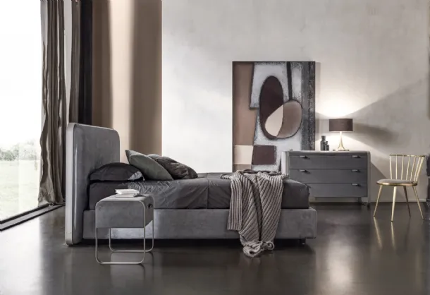 Night group upholstered in leather Elvis by Cantori