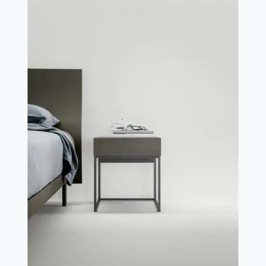 Filnox bedside table with metal base by Caccaro