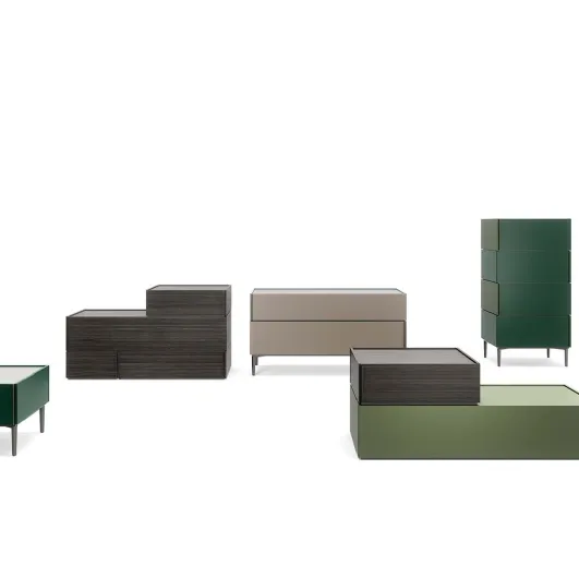 Night Giro Giro System group in lacquered or melamine finish by Novamobili.