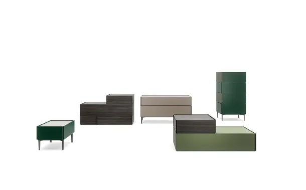 Night Giro Giro System group in lacquered or melamine finish by Novamobili.