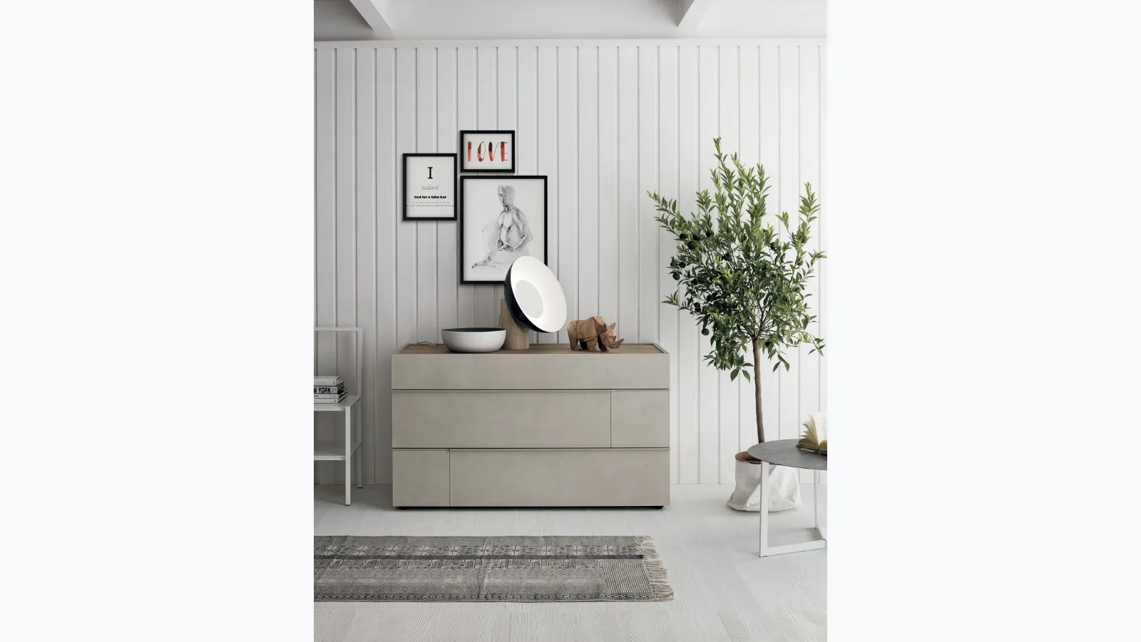 Concrete hashtag dresser by Tomasella.