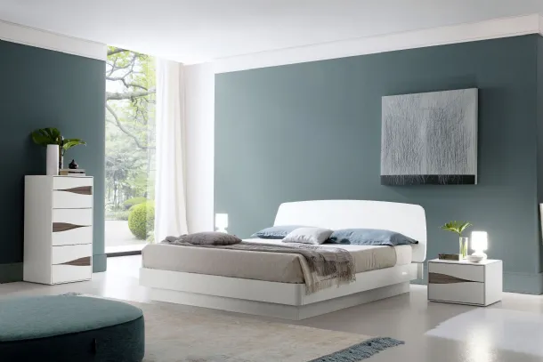 Night group in white open pore finish and dark elm Infinity Oasis by S75