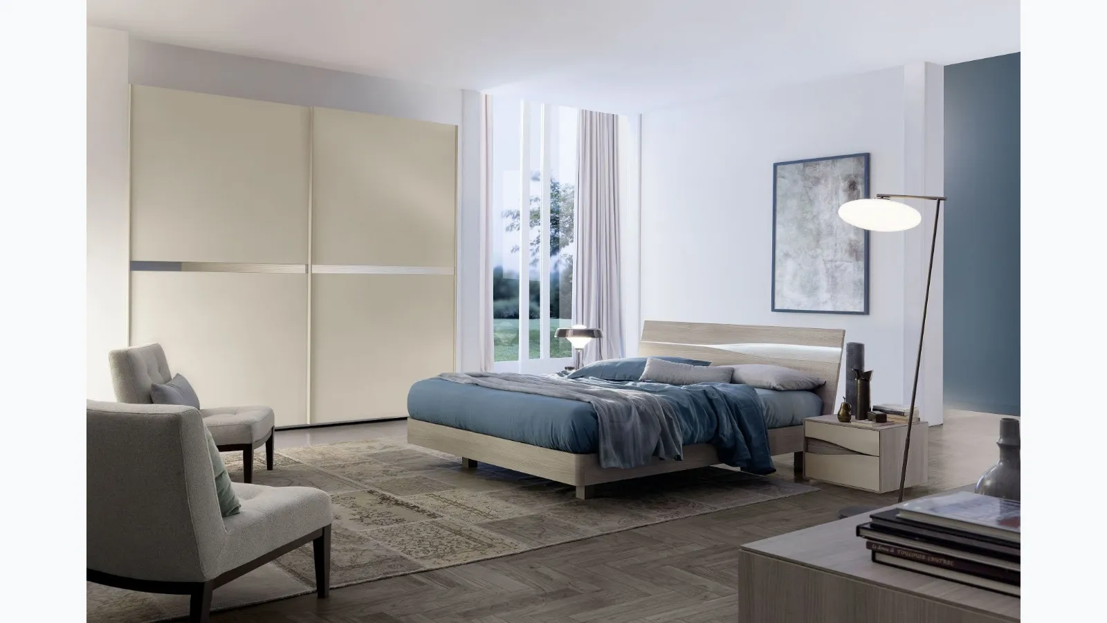 Infinity Sirio bedside table in light elm finish by S75