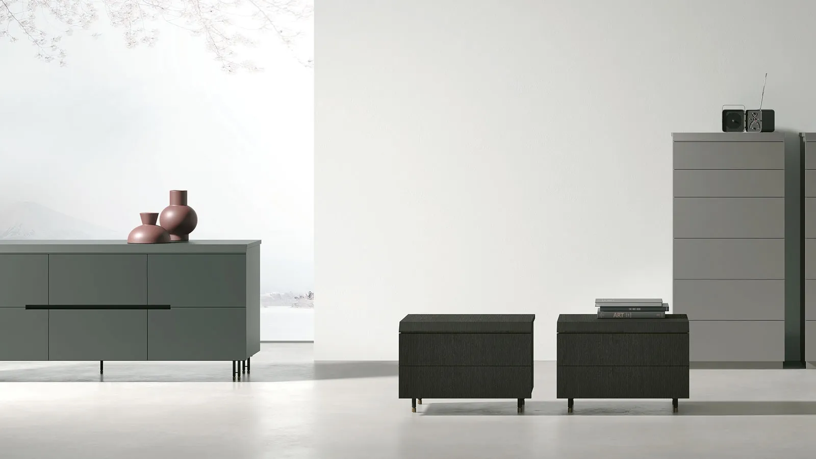 Night Morpheus Group in lacquered or wooden finish by Tomasella.