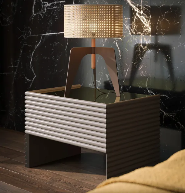 Patsy lacquered wooden bedside table by Tonin Casa