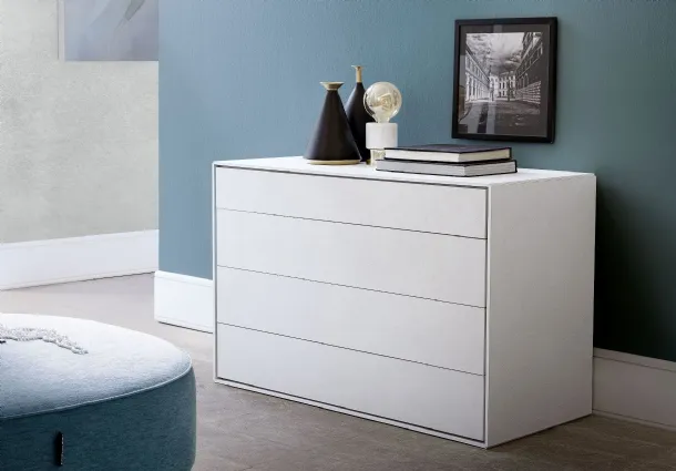 Poker 10 white cement finish chest of drawers by S75.