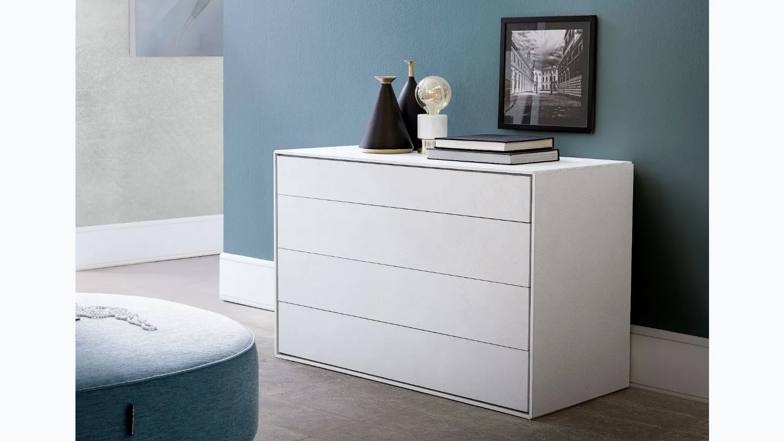 Poker 10 white cement finish chest of drawers by S75.