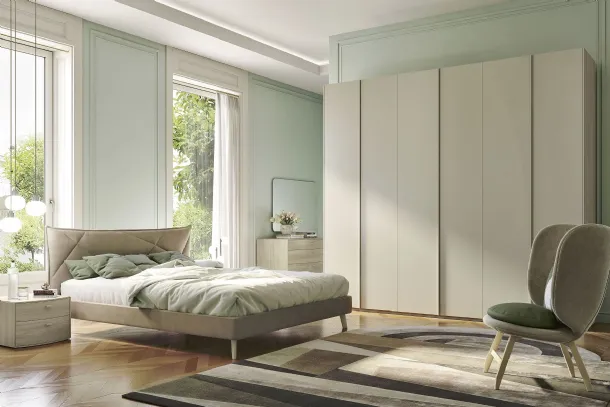 Curved night group in elm finish Poker 10 by S75 shape.