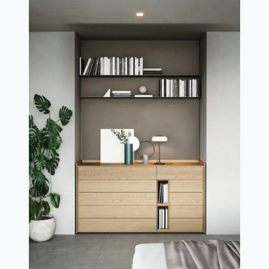 Oak Sly chest of drawers by Novamobili