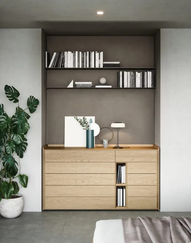 Oak Sly chest of drawers by Novamobili