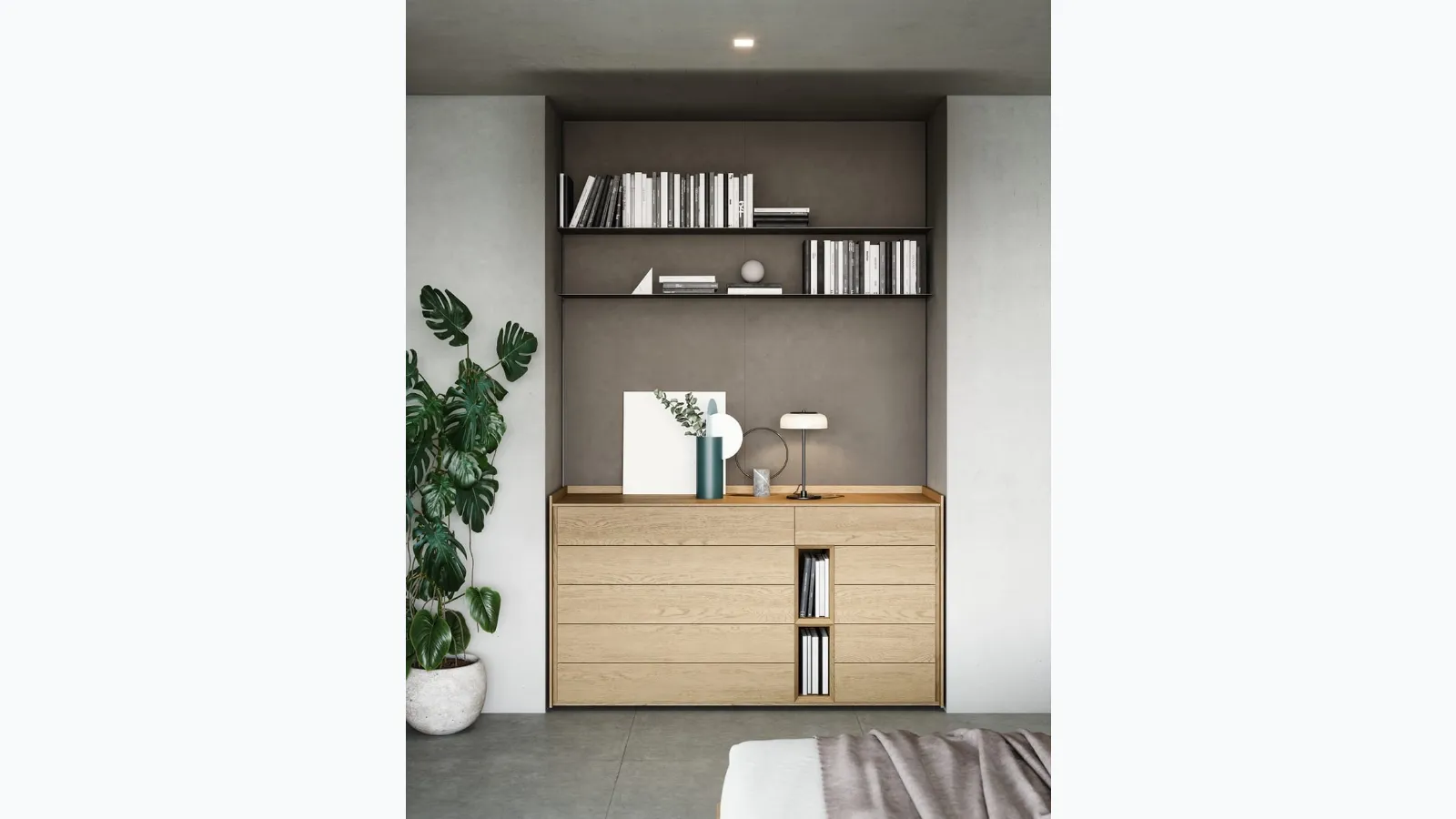 Oak Sly chest of drawers by Novamobili
