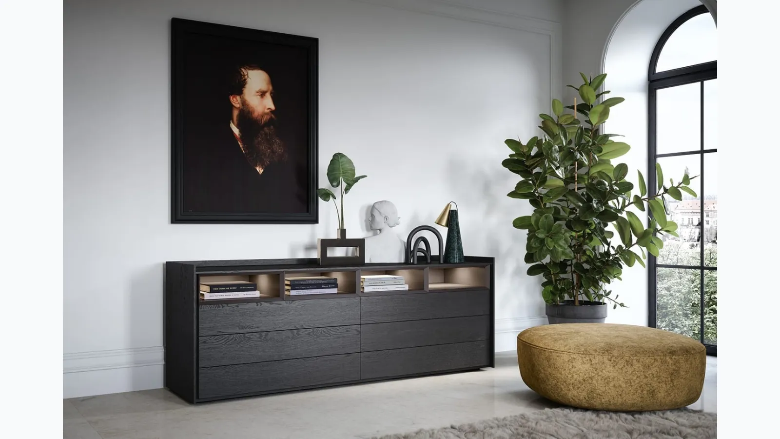 Oak Sly chest of drawers by Novamobili.