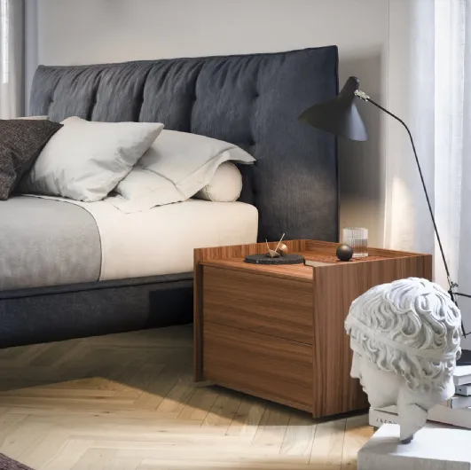 Sly bedside table in Canaletto walnut wood by Novamobili.