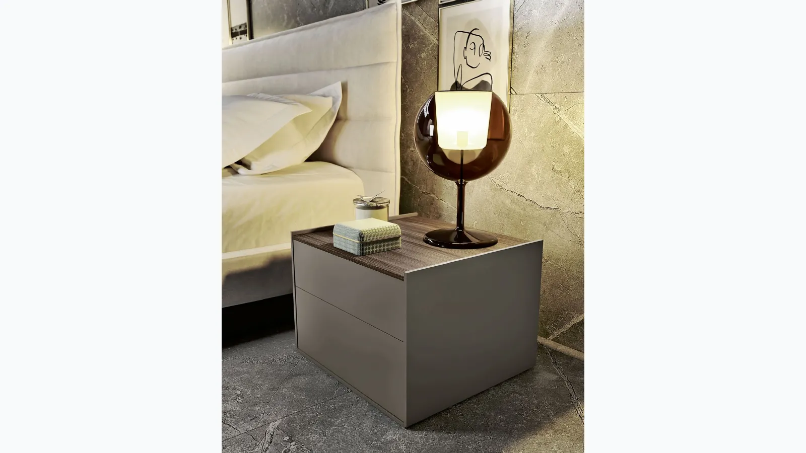 Bedside table Shoulder 10 Basic Grey by S75.