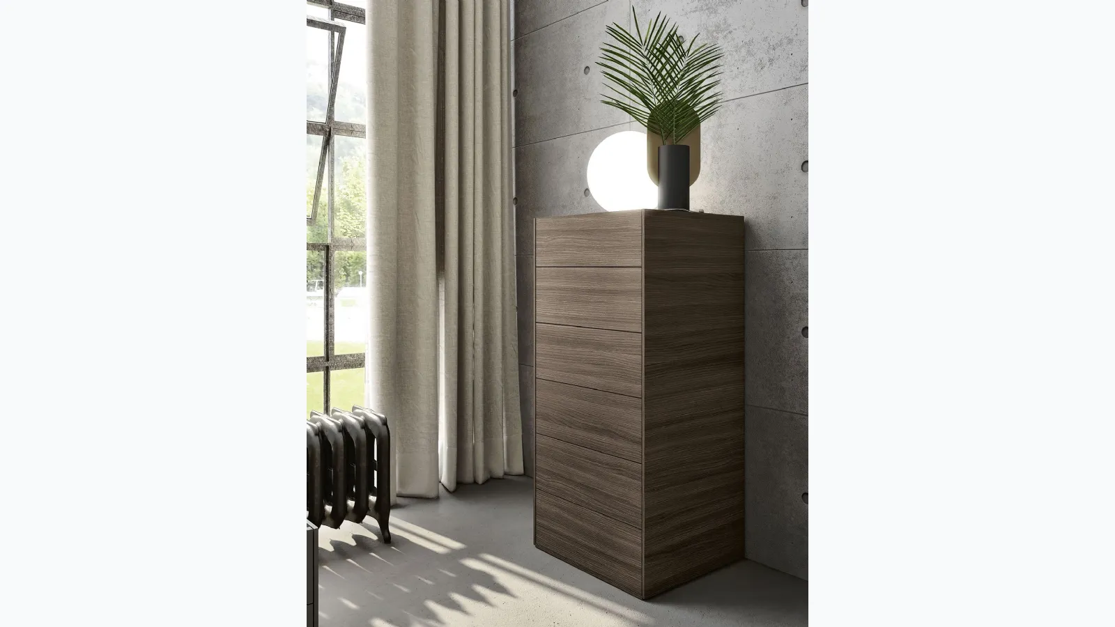 Chest of drawers in dark elm finish Spalla 10 Basic of S75