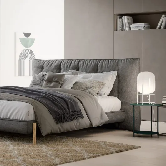 Team bedside table in lacquered wood and metal by Novamobili.
