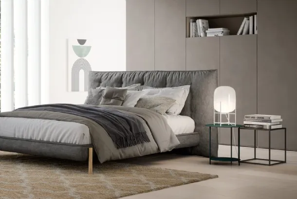 Team bedside table in lacquered wood and metal by Novamobili.