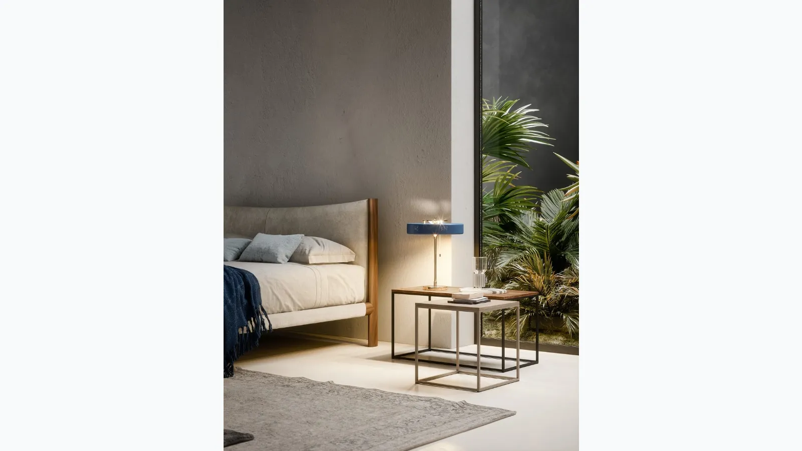 Novamobili's lacquered and metal Team bedside table