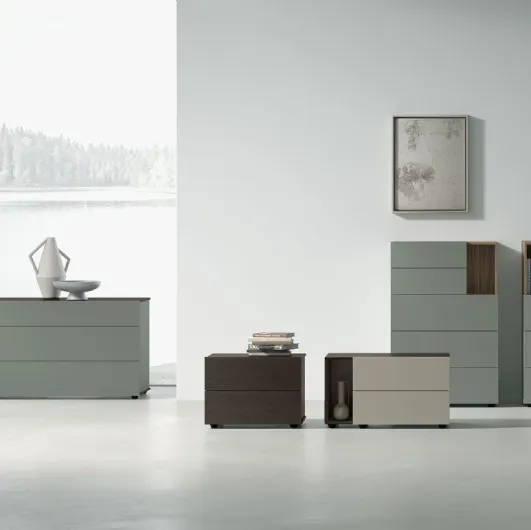 Theo Night Group in lacquered or textured finish by Tomasella