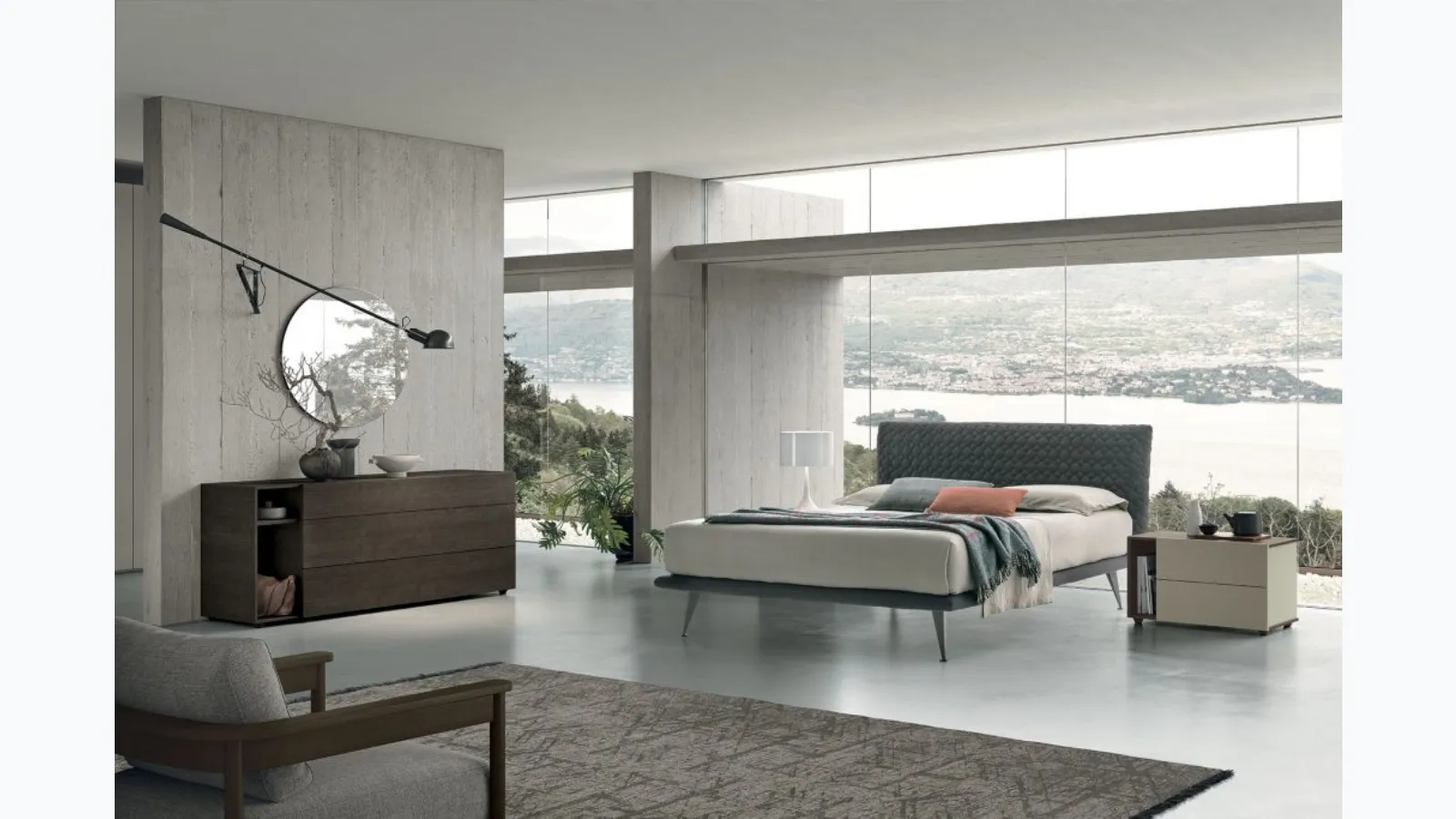 Theo Night Group in lacquered or textured finish by Tomasella