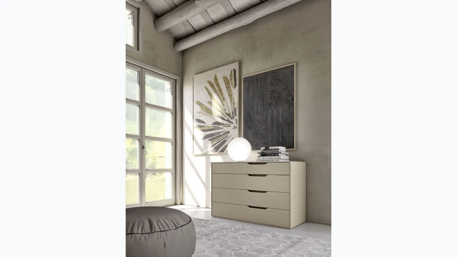 Time chest of drawers in S75 clay finish