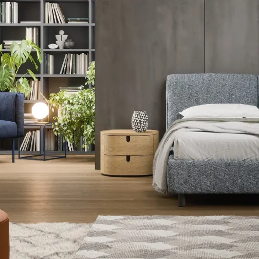 Wooden bedside table Vesta by Novamobili.