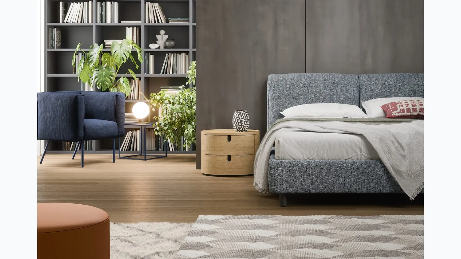 Wooden bedside table Vesta by Novamobili.