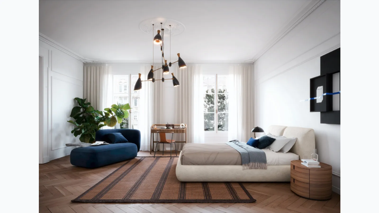 Wooden bedside table Vesta by Novamobili.