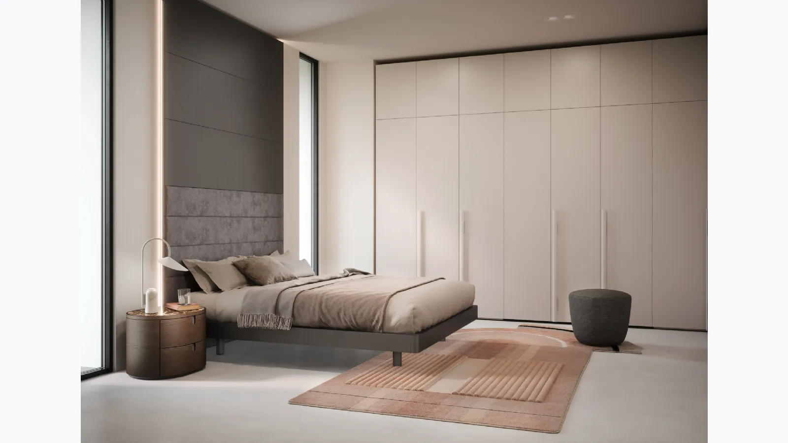 Wooden bedside table Vesta by Novamobili