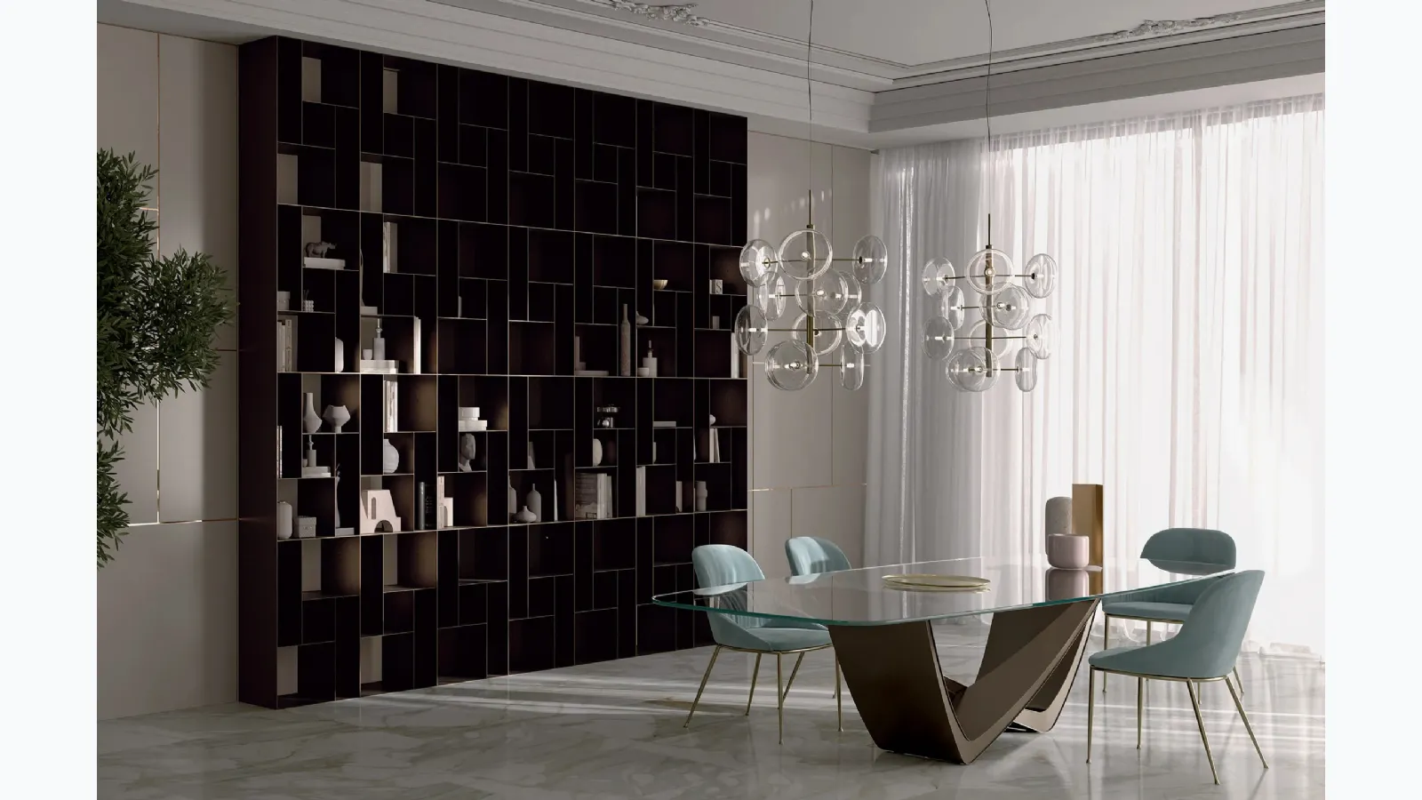 Modular steel bookcase Atena by Bontempi