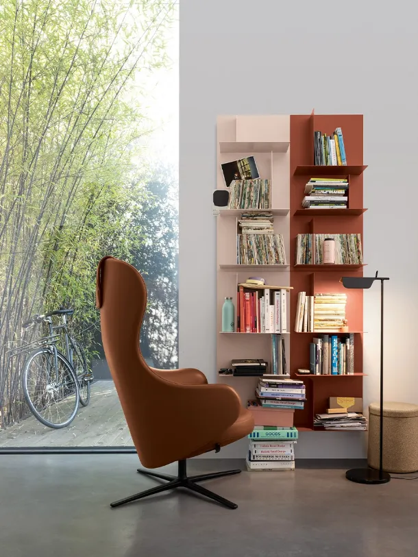 Kristalia's Avenue metal suspended bookcase