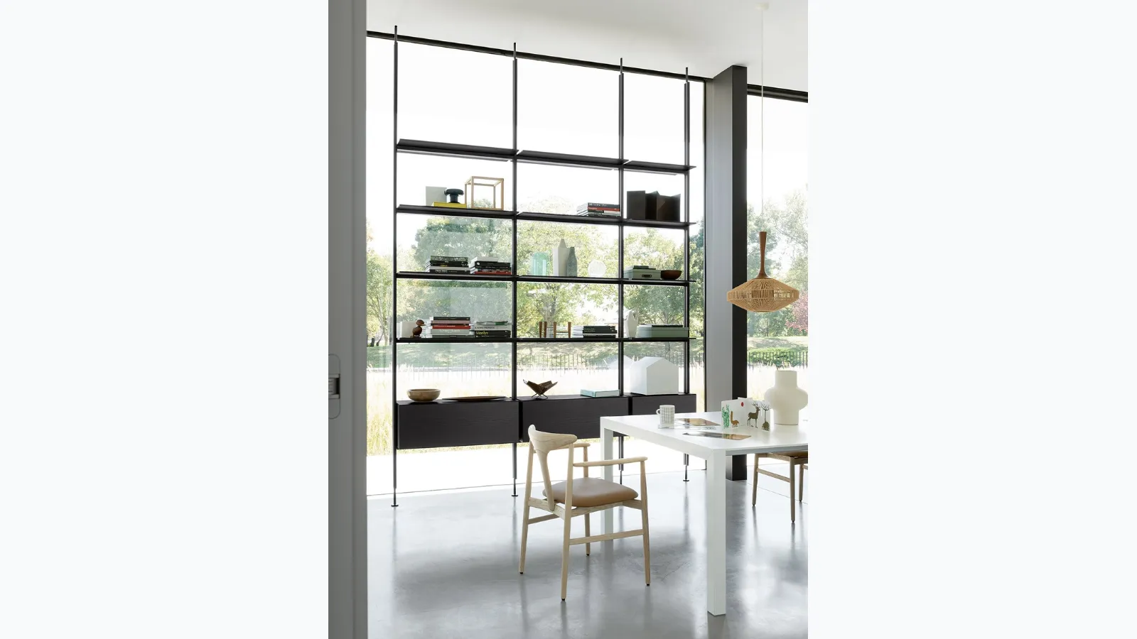 Avenue Up dividing bookcase by Kristalia.