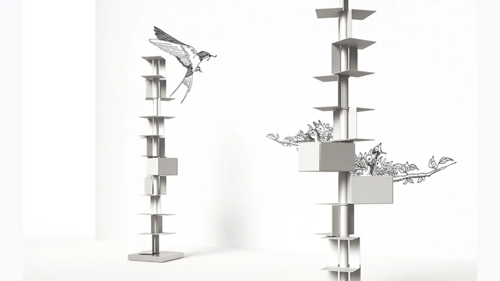 Minotti Italia's Cleopatra freestanding vertical bookcase.