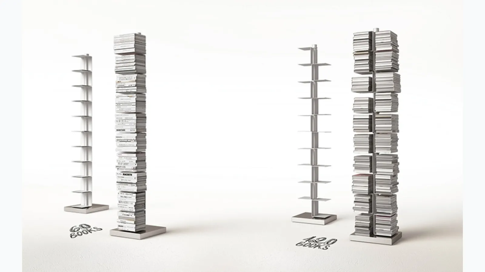 Vertical freestanding bookcase Cleopatra by Minotti Italy