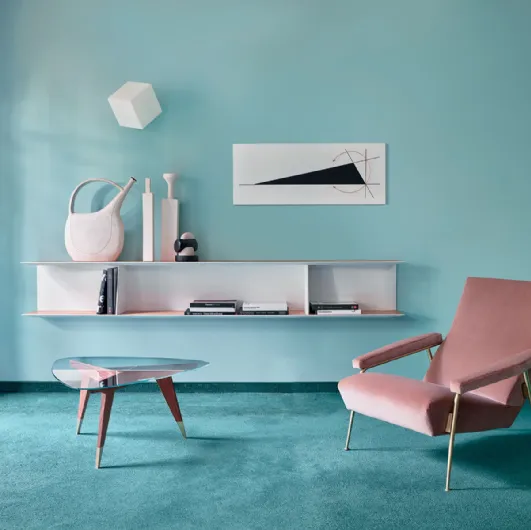 Hand-painted suspended elm wood bookcase D-355-1 by Molteni & C