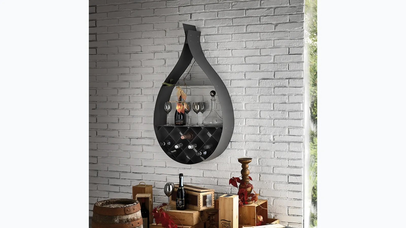 Drop wall-mounted bookcase by Cattelan Italia