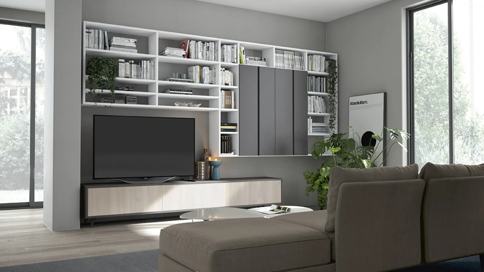 Golf Infinity A06 bookcase by Colombini Casa.