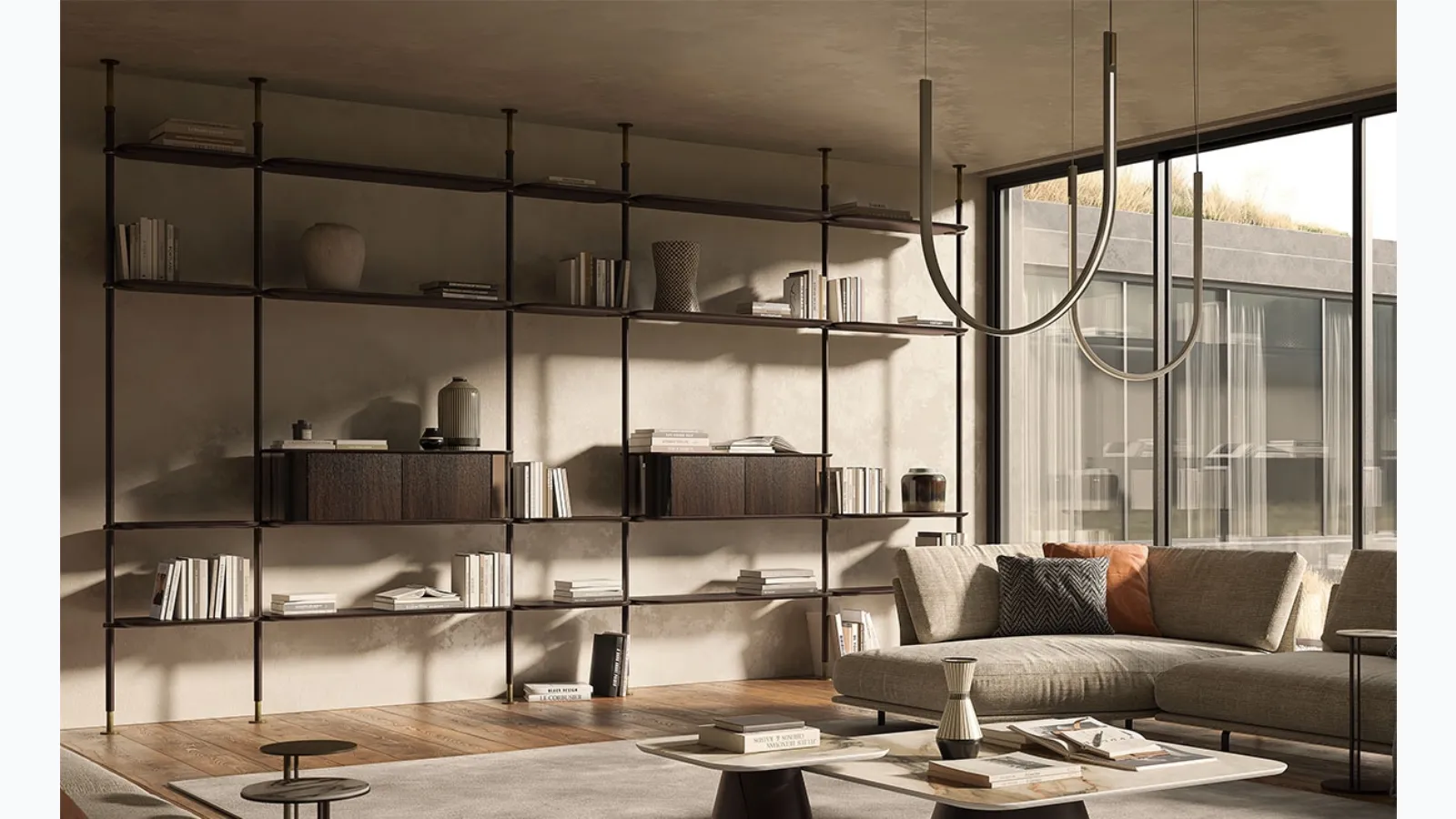 Modular library Harbour by Cattelan Italia.