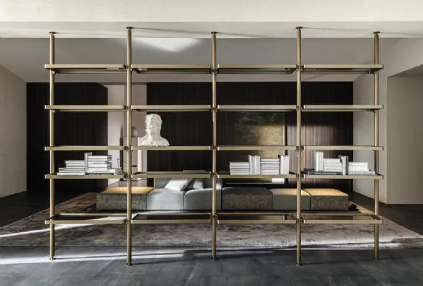Hector aluminum room divider bookcase by Molteni & C
