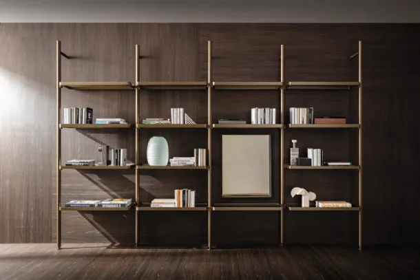 Hector shelving unit in aluminum by Molteni & C