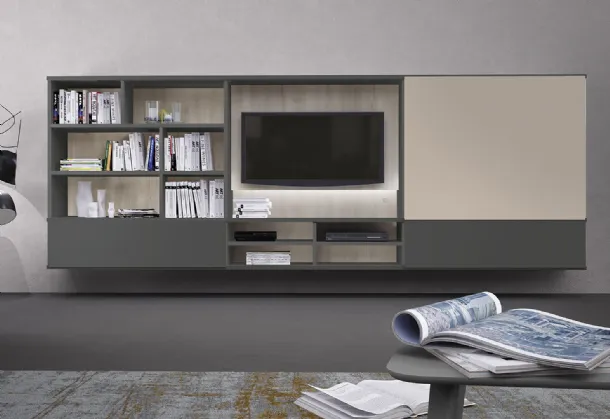 Suspended modular bookcase Infinity L24 by Colombini Casa