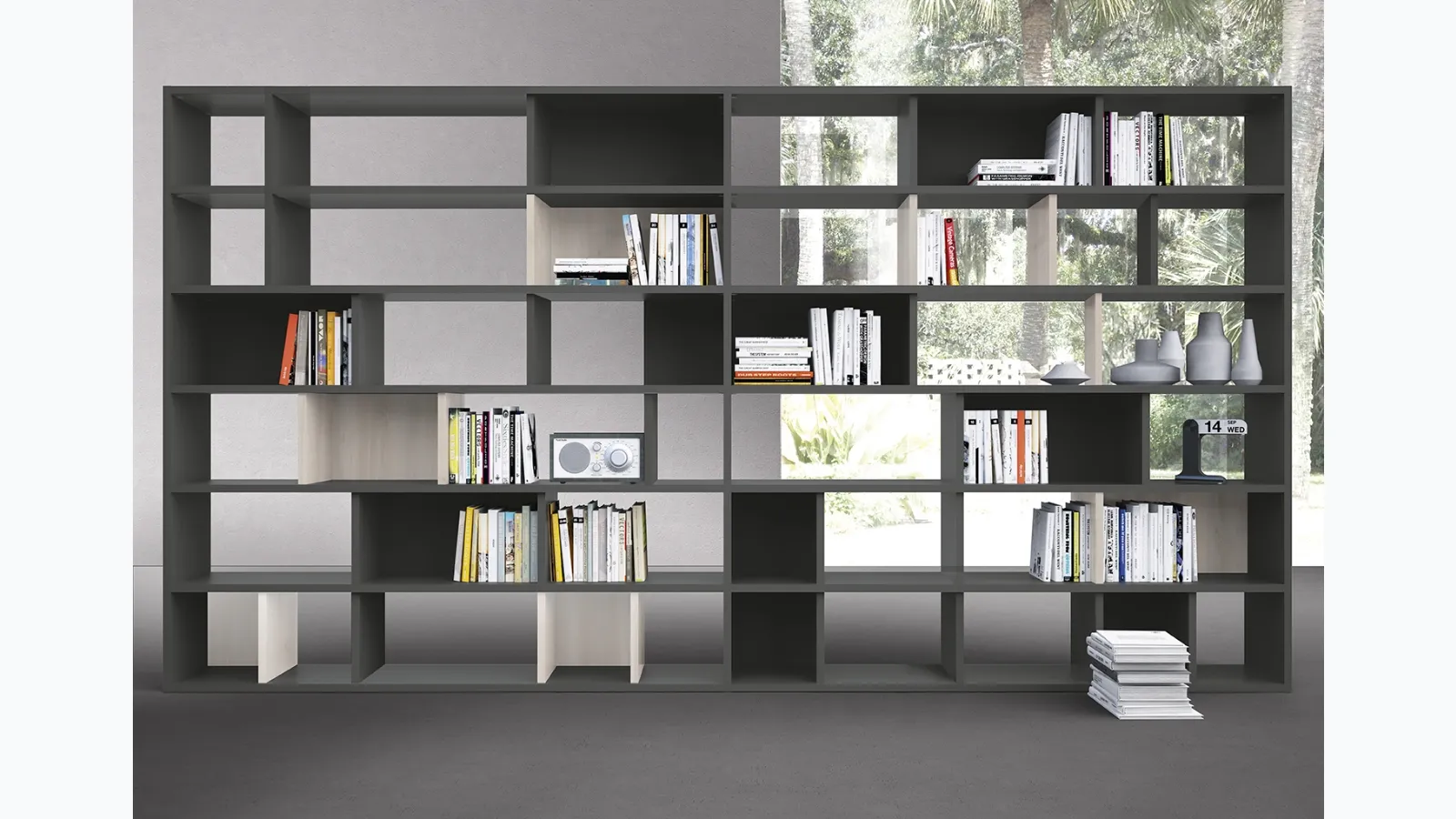 Modular divider bookcase Infinity L24 by Colombini Casa.
