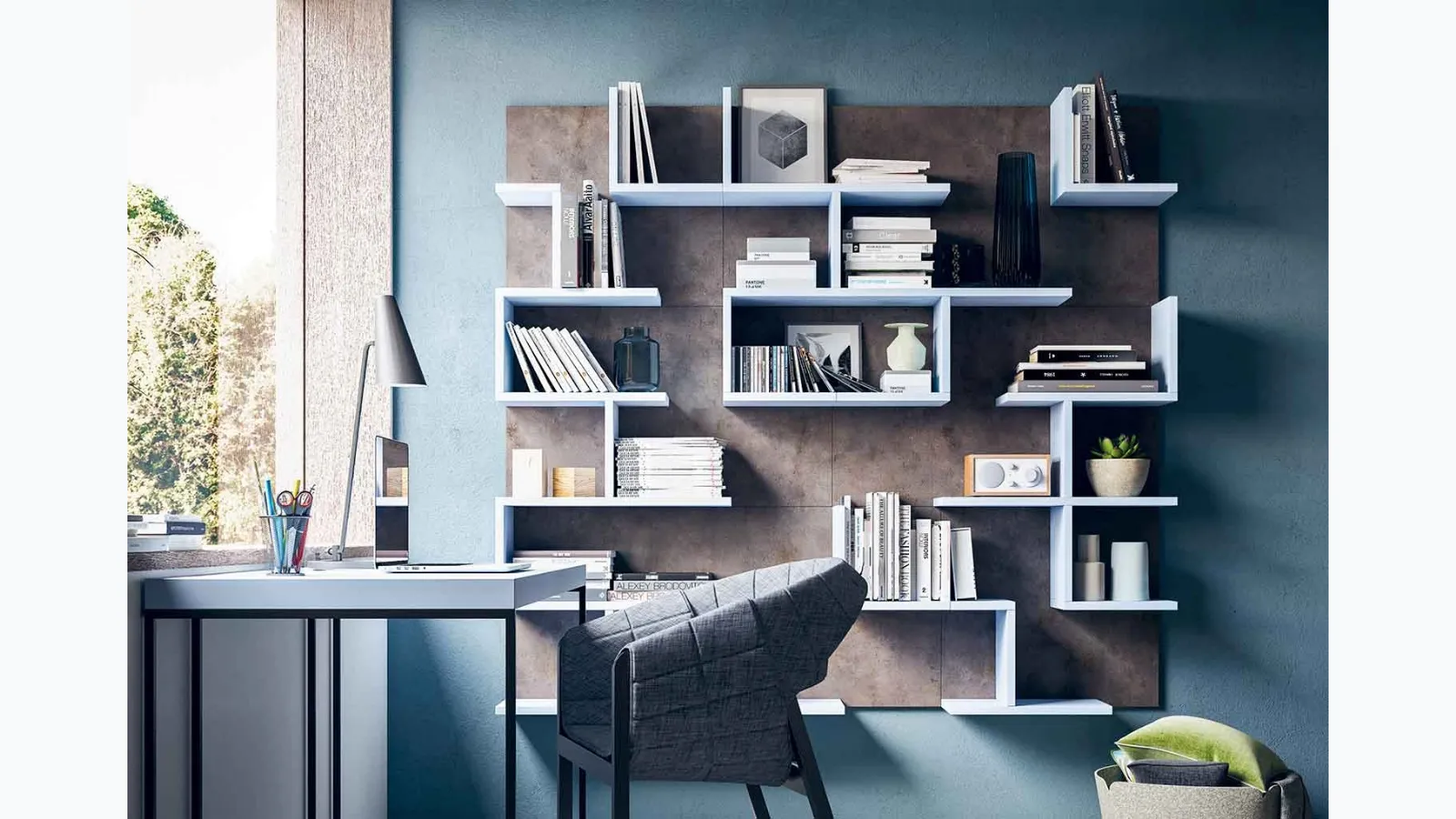 Cross Clever's suspended bookshelf