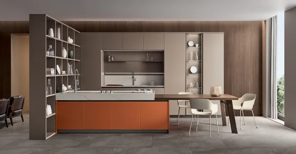 Living 04 divider bookcase by Veneta Cucine.
