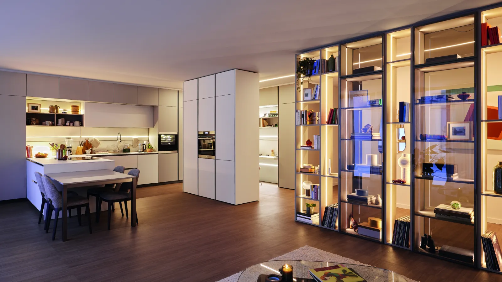 Living 07 dividing bookcase by Veneta Cucine.