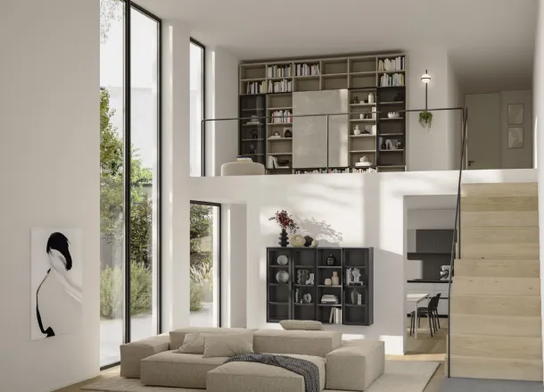 Night & Day bookcase and Golf Infinity L03NS by Colombini Casa.