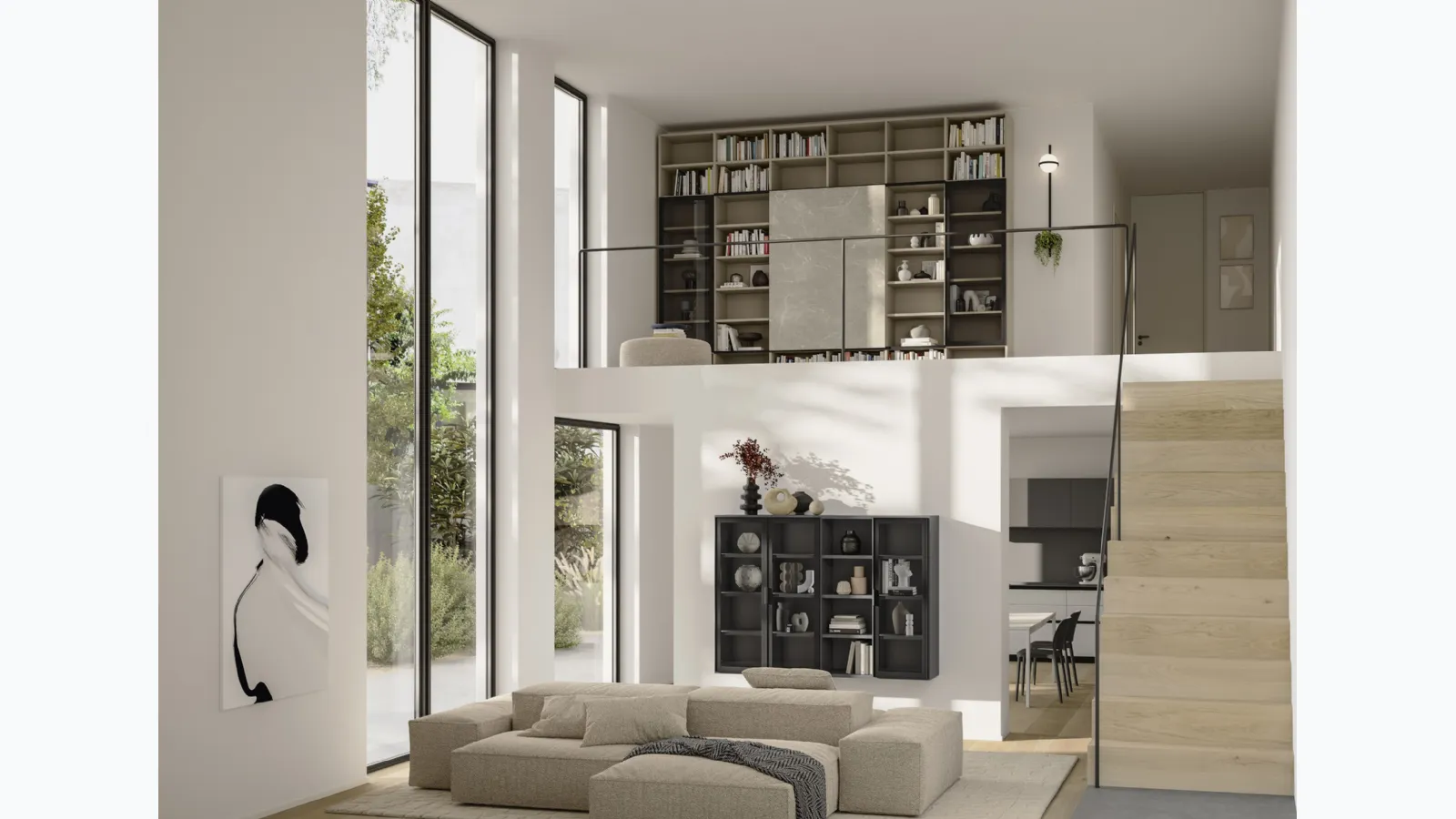 Night & Day bookcase and Golf Infinity L03NS by Colombini Casa.